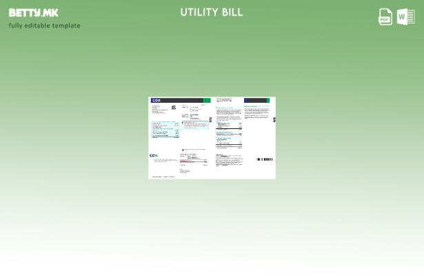 Модерен стил на САД Кокс за дигитална кабловска телевизија шаблон за сметки за к